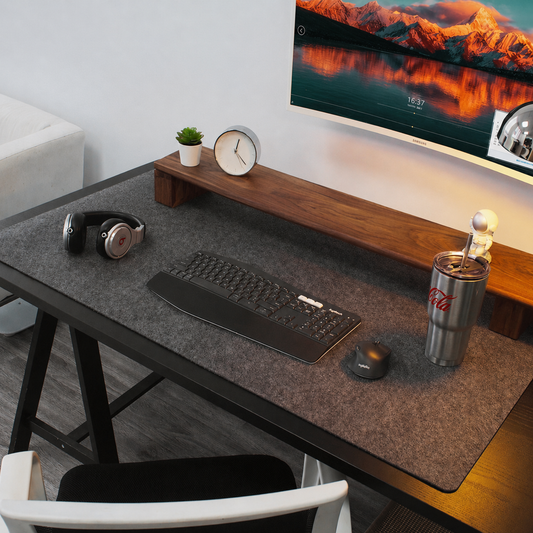 Non-Slip Felt Desk Pad - turn your entire desktop into a mouse pad while protecting it!